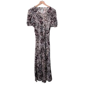 Anthropologie Dolan‎ Left Coast Moira Bias Floral Midi Dress Brown White Large